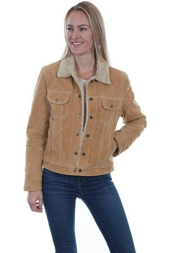 Scully Women's Faux Shearling Suede Leather Jacket, Old Rust, Large