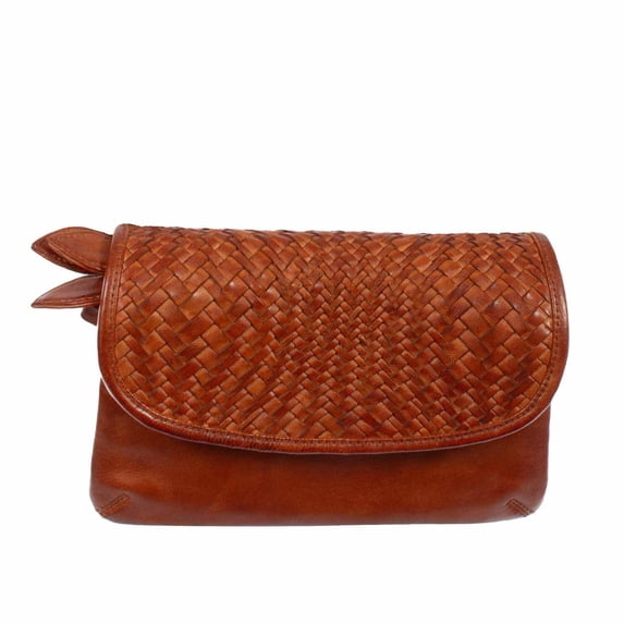 Scully B374-COG-ONE Womens Woven Leather Handbag, Cognac