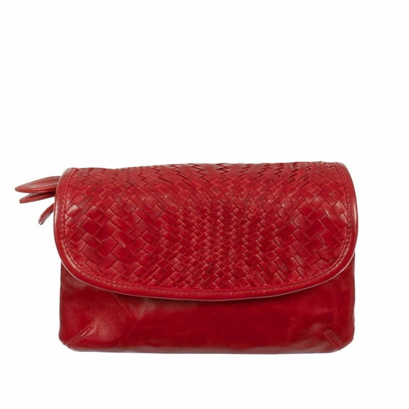Scully Women's Woven Leather Handbag Red One Size
