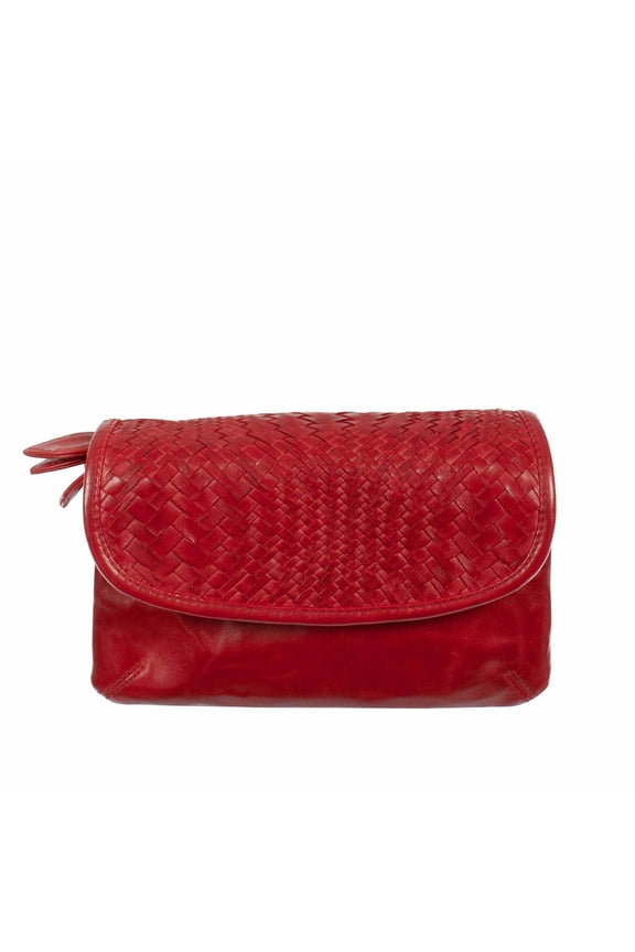 Scully Women's Woven Leather Handbag Red One Size