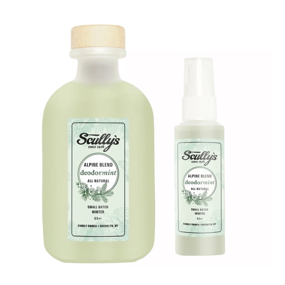 Scully's Alpine Blend Deodormint Spritz (2oz) and Refill Set (9oz), Alpine Blend Set