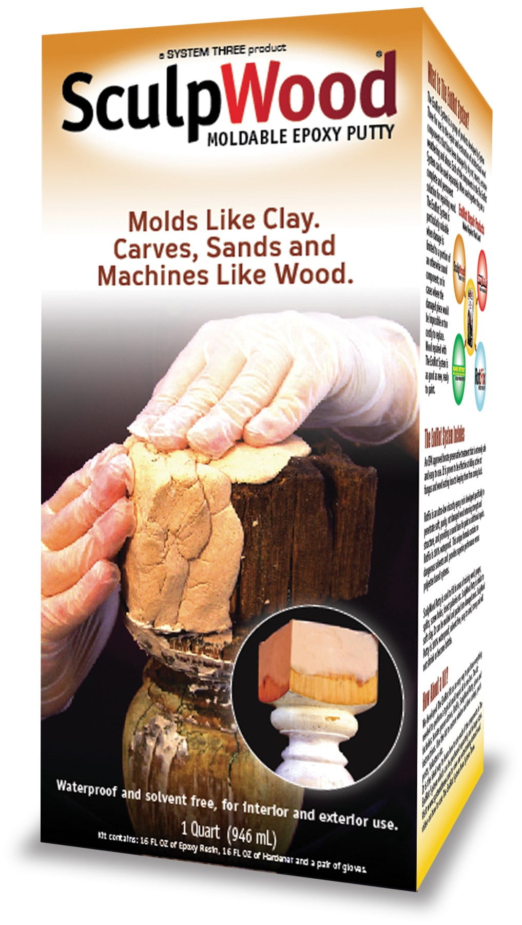 Sculp Wood Moldable Epoxy Putty 1600k16 Quart Sculpwood Moldable Epoxy