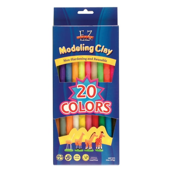 Sculpey EZ Shape Modeling Clay 20-Color Sampler, Non Drying