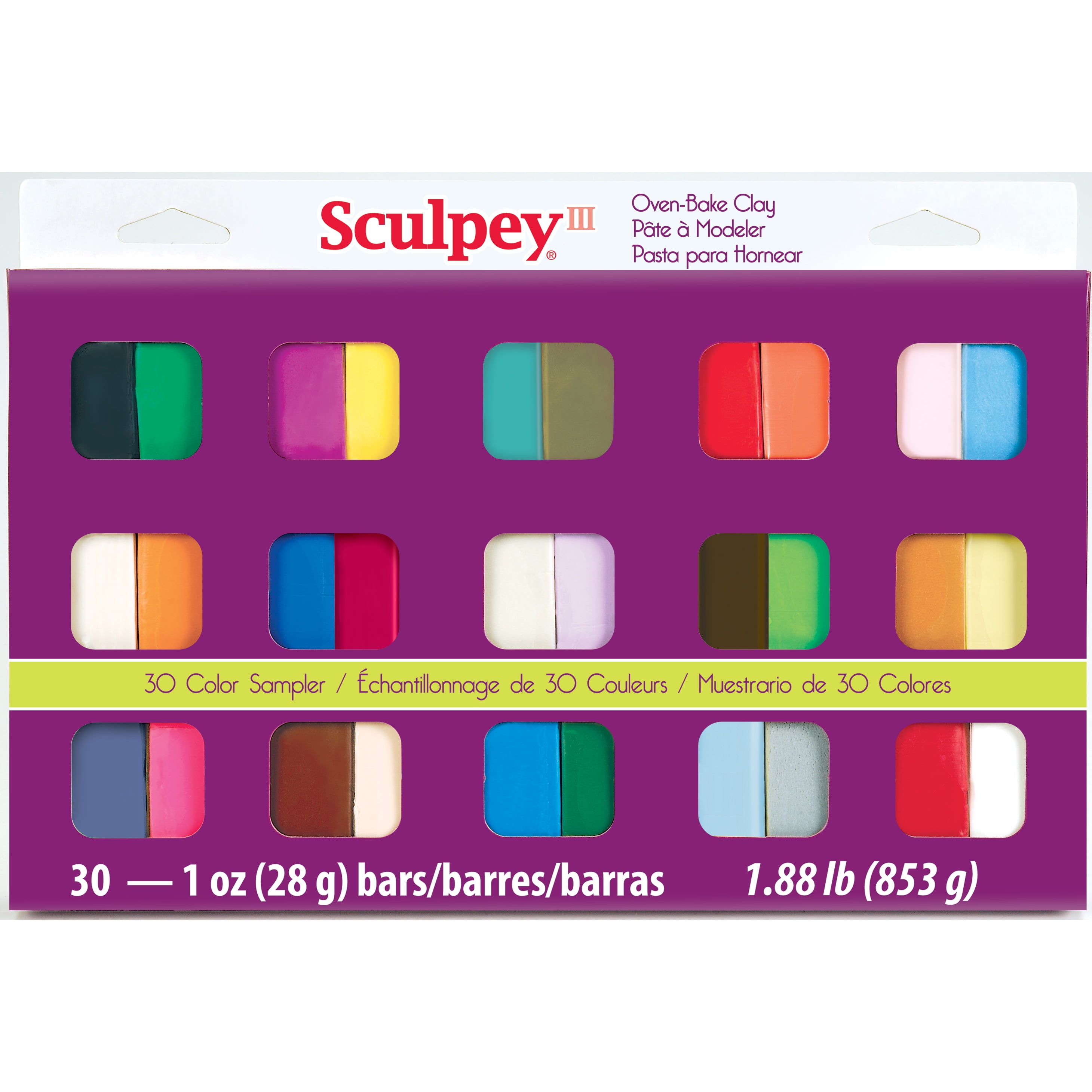 Sculpey III Oven-Bake Clay 1oz 30/Pkg-Assorted Colors