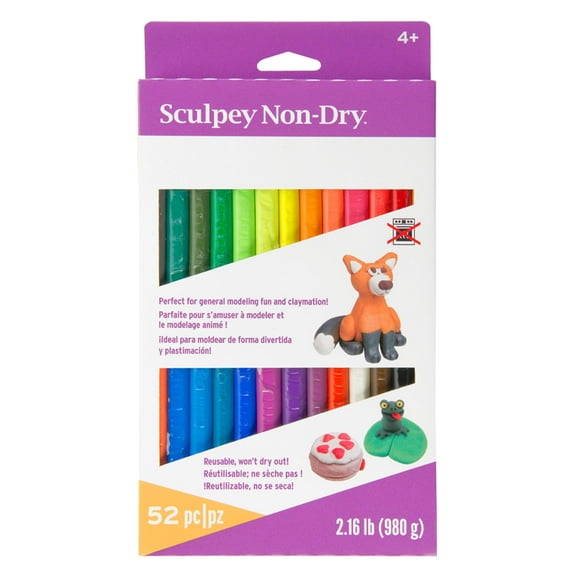 Sculpey Non-Dry Modeling Clay Color Variety Set, 52-Colors