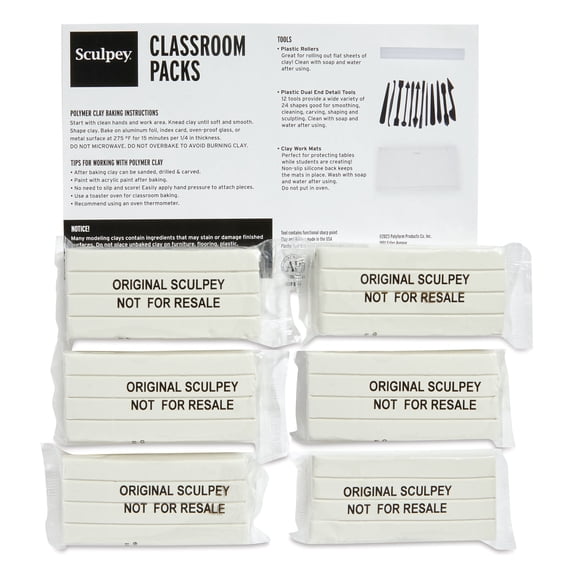 Original Sculpey - Classroom Carton, 1-1/2 lb, White