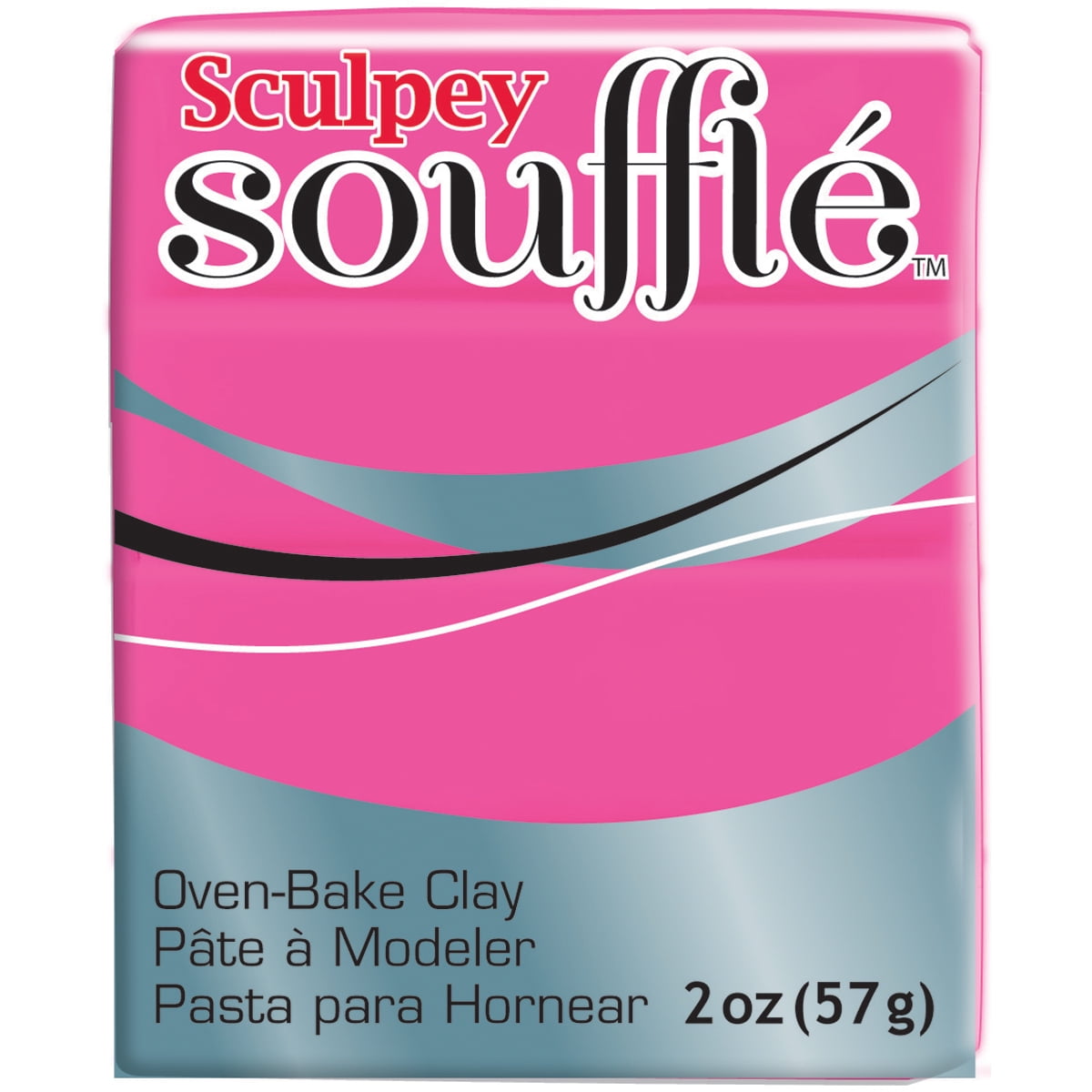 Sculpey Soufflé Polymer Oven-Bake Clay, Poppyseed Black, Non Toxic, 1.7 oz.  bar,Great for jewelry making, holiday, DIY, mixed media and more! Premium