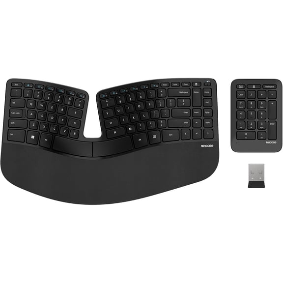 Sculpt Ergonomic Keyboard Designed by Split Keyset Design, Palm Rest, Contoured Layout, One-Touch Windows Button, AES 128-Bit Encryption, Includes Separate Number Pad Black