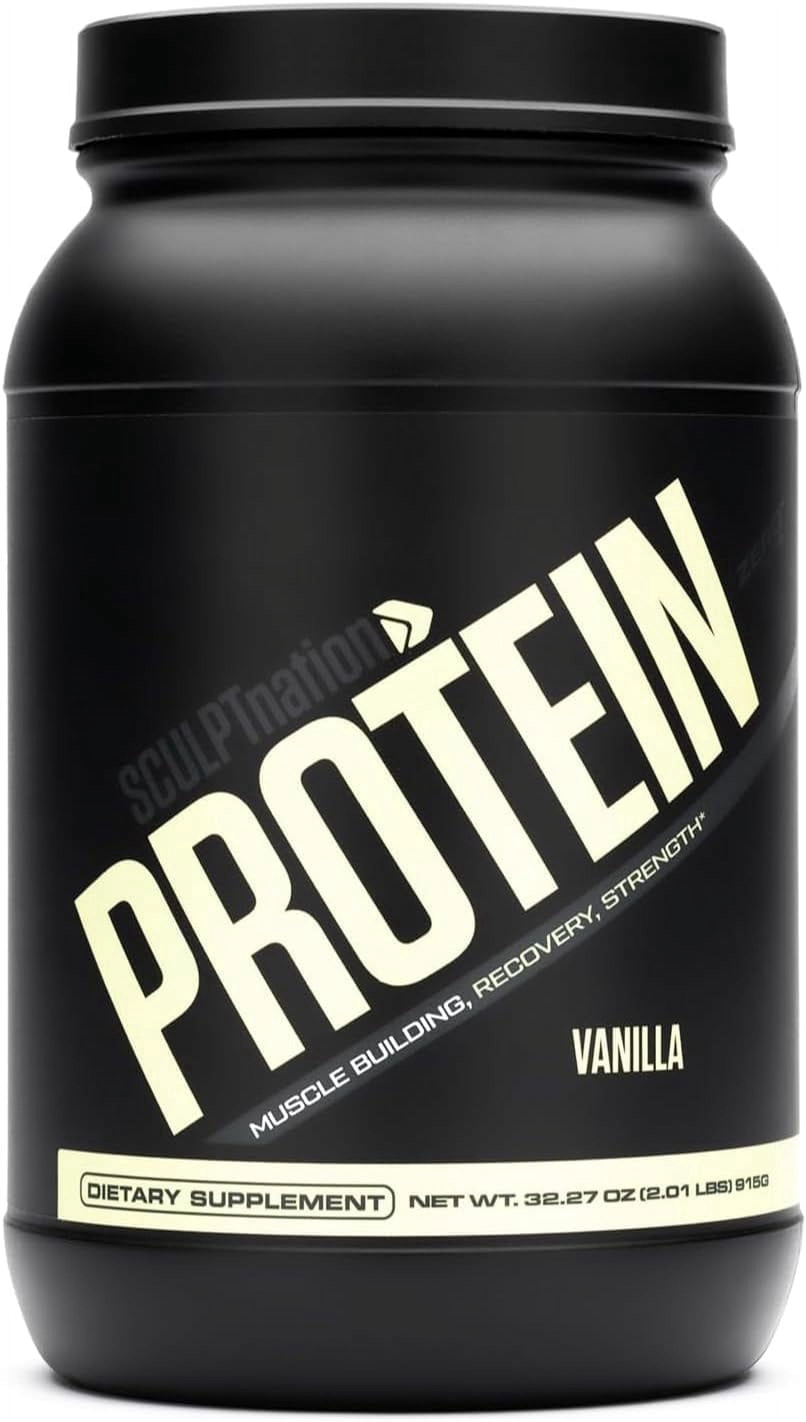 Sculpt Nation Whey Protein Powder Vanilla Flavor with BCAAs Muscle Recovery Support 30 Servings