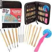 iDIY Sculpt Pro Pottery Tool Starter Kit - 15-Piece 26-Tool Beginners Clay Sculpting Set- Free Carrying Case Included- Great Gift for Beginners set