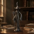 thumbnail image 1 of Sculpted Witch Figurine, Resin Witch Statue Tabletop Decoration, Spooky Gothic Witch Ornament, Halloween Home Decor For Mantel Shelf Desk Party Display Gift, 1 of 7