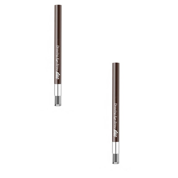 Sculpting 3D Double Headed Eyebrow Pencil and Powder Two in One, Automatic Rotating, Sweat Proof, Soft and Precise Tip, Natural Long-Lasting Brows, Suitable for All Skin Types, 0.53oz 1 PC*2