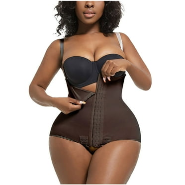 Sculpting Butt Lifting Body Shaper with Front Hook-and-Zip Closure Tummy Control Shapewear for Women