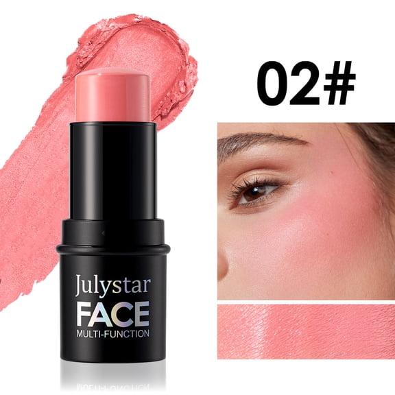 Sculpting Cream Contour Stick, Julystar Silky Blendable Blush & Shimmer Highlighter Stick, Long Wear Waterproof Face Makeup for Defined Facial Features