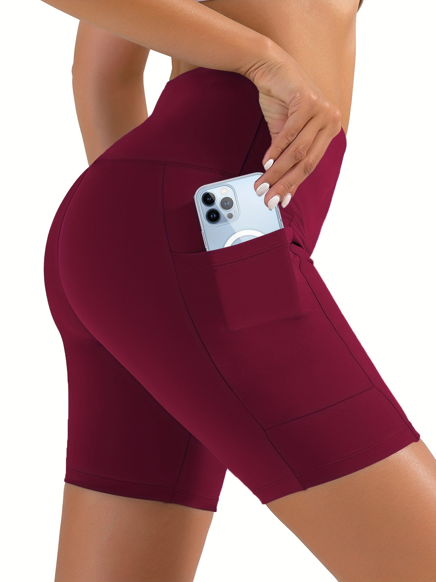 Sculpting HighWaist Bike Shorts with Handy Pocket Stretchy and Versatile for Active