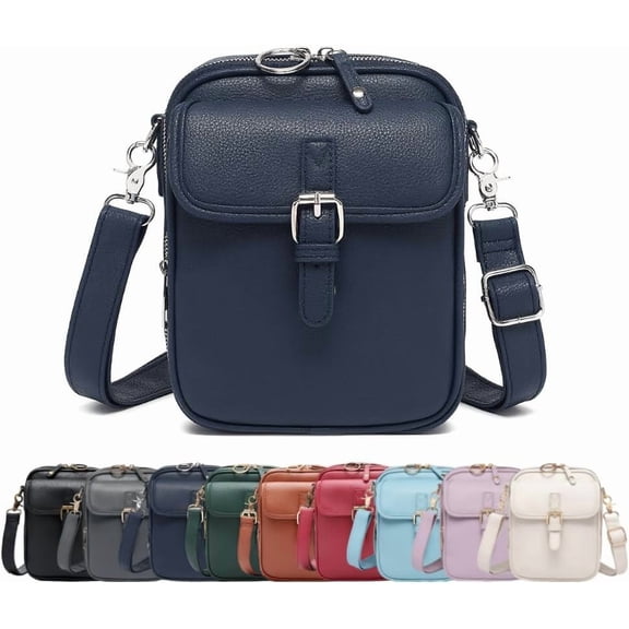 Sculptiure Crossbody Leather Bag, Anti-Theft Vintage Messenger Bag with Built-In Wallet, Large Capacity Double Layer Faux Leather Purse