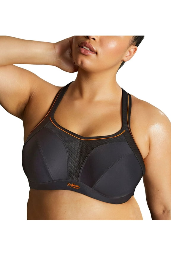 by Panache Activate Non-padded Underwire Sports Bra (9441),38D,Black