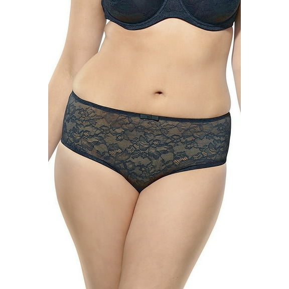 Sculptresse by Panache BLACK Plus Size Pure Lace Full Panty, US 2X-Large, UK 18