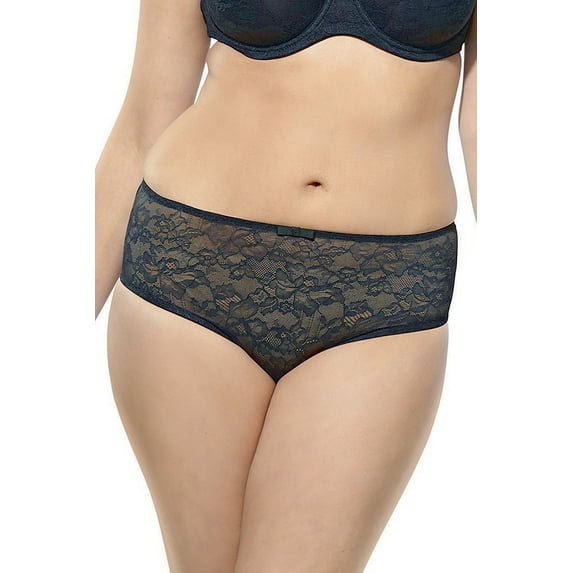 Sculptresse by Panache BLACK Plus Size Pure Lace Full Panty, US 3X-Large, UK 20