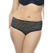 Sculptresse by Panache BLACK Pure Lace Full Brief Panty, Size 24