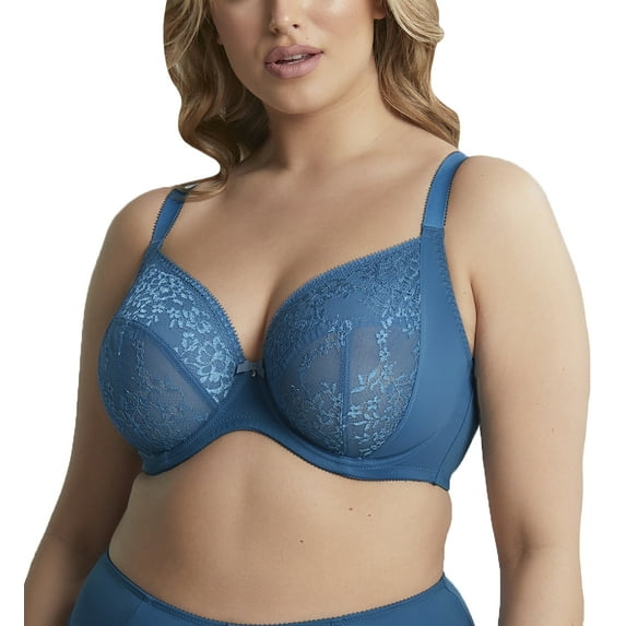 Sculptresse by Panache Roxie Plunge Underwire J-Hook Bra (9586),38J,Atlantic Blue