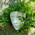 thumbnail image 1 of Sculptural Resin Hanging Face Planter, Wall Mounted Flower Pot for Outdoor Garden and Indoor Decoration, Unique Lightweight and Durable Design - White, 1 of 4