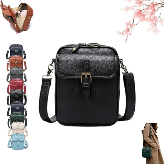 Sculpture Crossbody Bag, 2025 New Crossbody Leather Bag for Women,Multi-Layer Vintage Anti Theft Shoulder Bags with 10 Card Slots