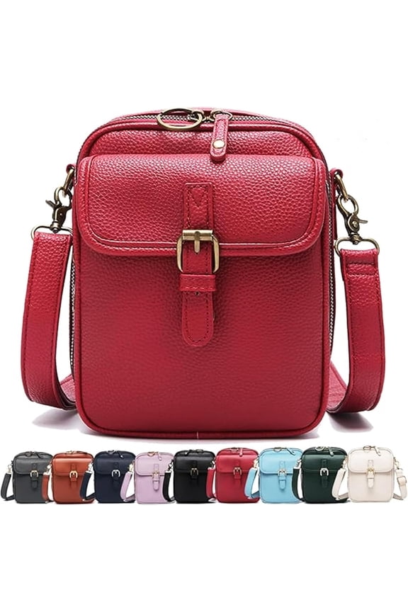 Sculpture Crossbody Leather Bag, Urvashi Crossbody Leather Bag, Anti Theft Shoulder Bags Built In Wallet with Card Slots