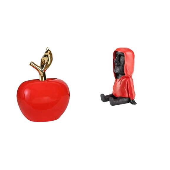 Sculpture Easter Island Statue Moai Head Retro Resin Design for Office Bookshelf Farmhouse