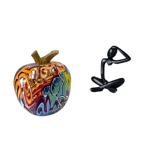 Sculpture Figurine Ornament Resin Construction Mini Abstract Art Piece for Office Desk Living Room Caf