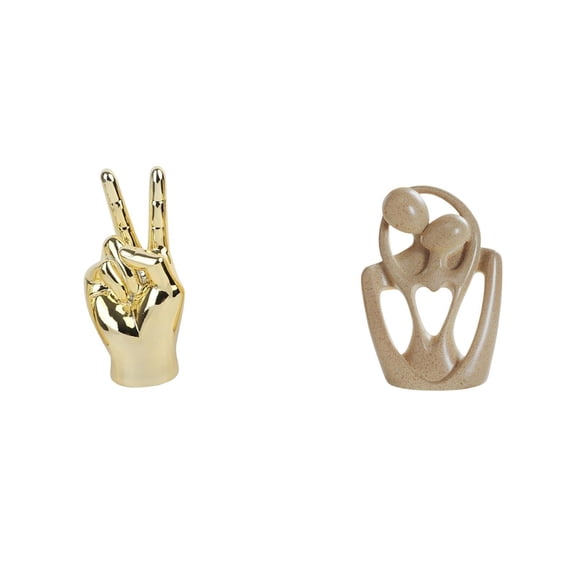 Sculpture Figurine Statue Resin Abstract Hand Gesture Creative Modern Shelf Decor for Bedroom Cafe Restaurant