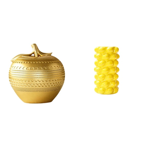 Sculpture Figurine Vase Geometric Design Porcelain Material for Office Tabletop Bedroom Living Room Decor