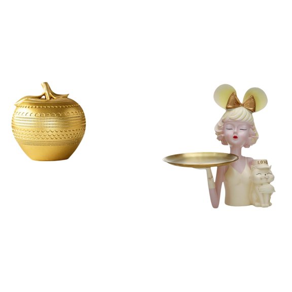 Sculpture Fruit Decor Statue Resin Tray Design for Tabletop Entryway Dining Room Bookshelf Spaces