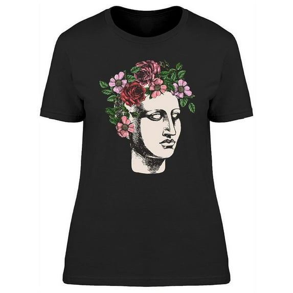 Sculpture Head With Roses Wreath T-Shirt Women -Image by Shutterstock, Female 3X-Large