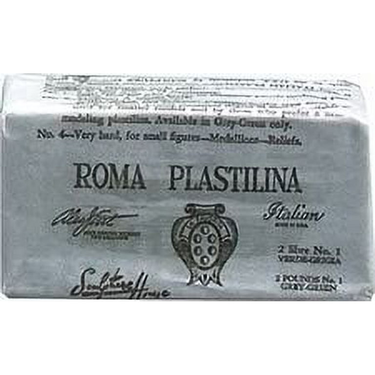 Roma 2 - Roma Plastalina Modeling Clay - 1/4 case - Grey Green