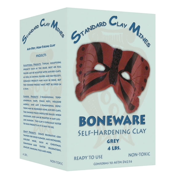 Sculpture House Self-Hardening Non-Toxic Boneware Clay, 50 lb Box, Gray