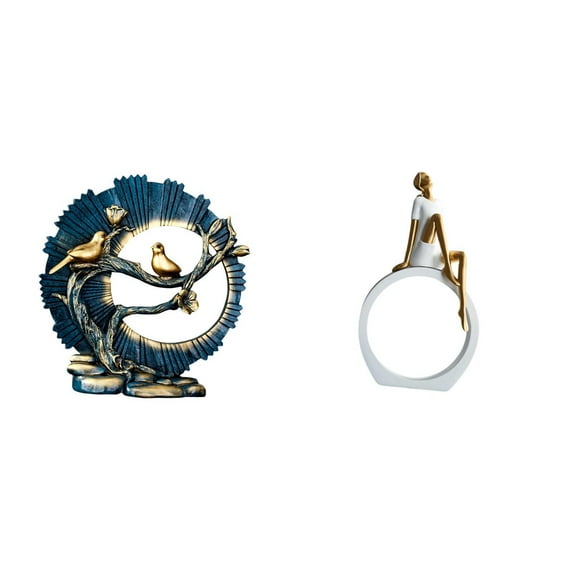 Sculpture Knick Knack Figurine Resin Compact Size for Desk Bedroom Office Art Lovers Decoration