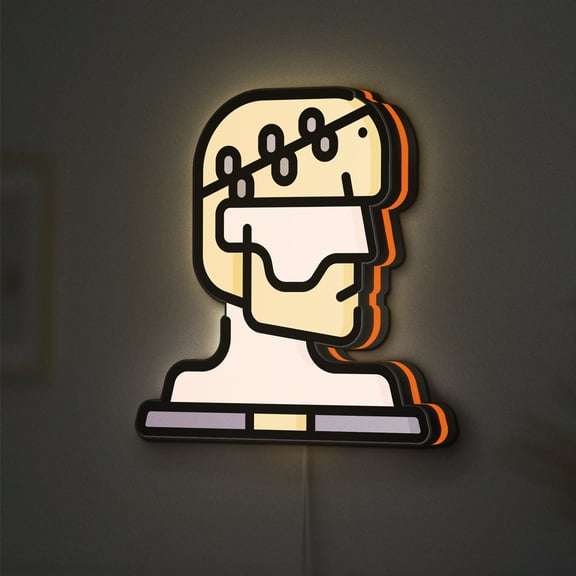 Sculpture LED Lightbox - Art Museum Statue Bust Decor, Custom Led Sign for Home Office Shop Decor (Width 20 inch, 50cm)