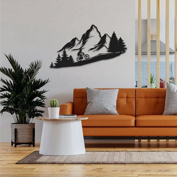 Sculpture Metal Wall and Mountain View Art Hammock Outline 3D, Room Home Office