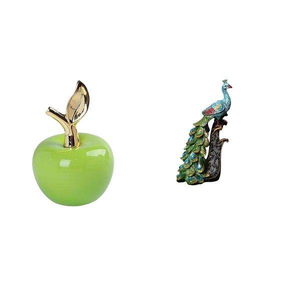 Sculpture Peacock Figurine Ceramic Design Home Cafe Study Room Bookshelf Ornament for Gift Giving