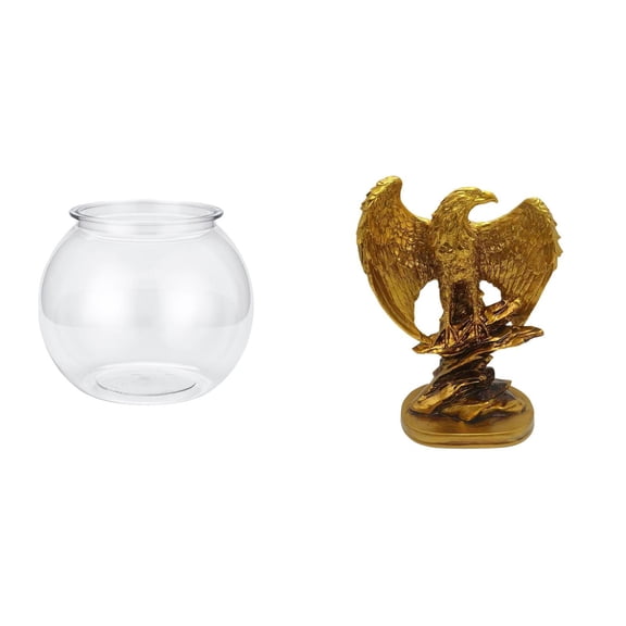 Sculpture Statue Resin Figurine Desktop Aquarium Tank Transparent Fish Bowl Vase for Bedroom Office Tabletop Display