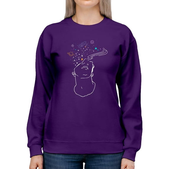 Sculpture W Stars And Galaxy Sweatshirt Women -Image by Shutterstock, Female 5X-Large