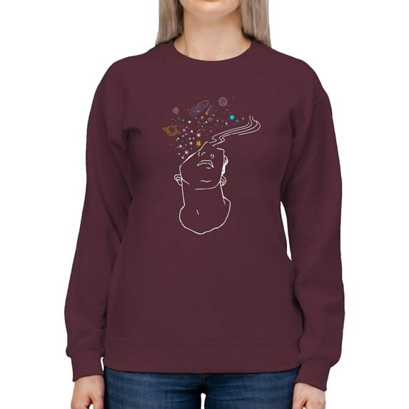 Sculpture W Stars And Galaxy Sweatshirt Women -Image by Shutterstock, Female 5X-Large