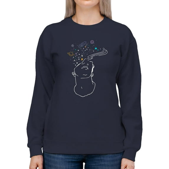 Sculpture W Stars And Galaxy Sweatshirt Women -Image by Shutterstock, Female x-Large
