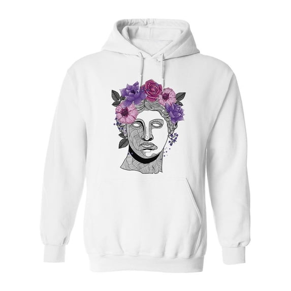Sculpture With Purple Flowers Hoodie Men -Image by Shutterstock, Male Small
