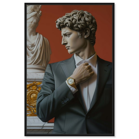 Sculpture With Style Men Style Man Cave Canvas Wall Art by Notoriart, Black Floater Frame, 11" x 16"