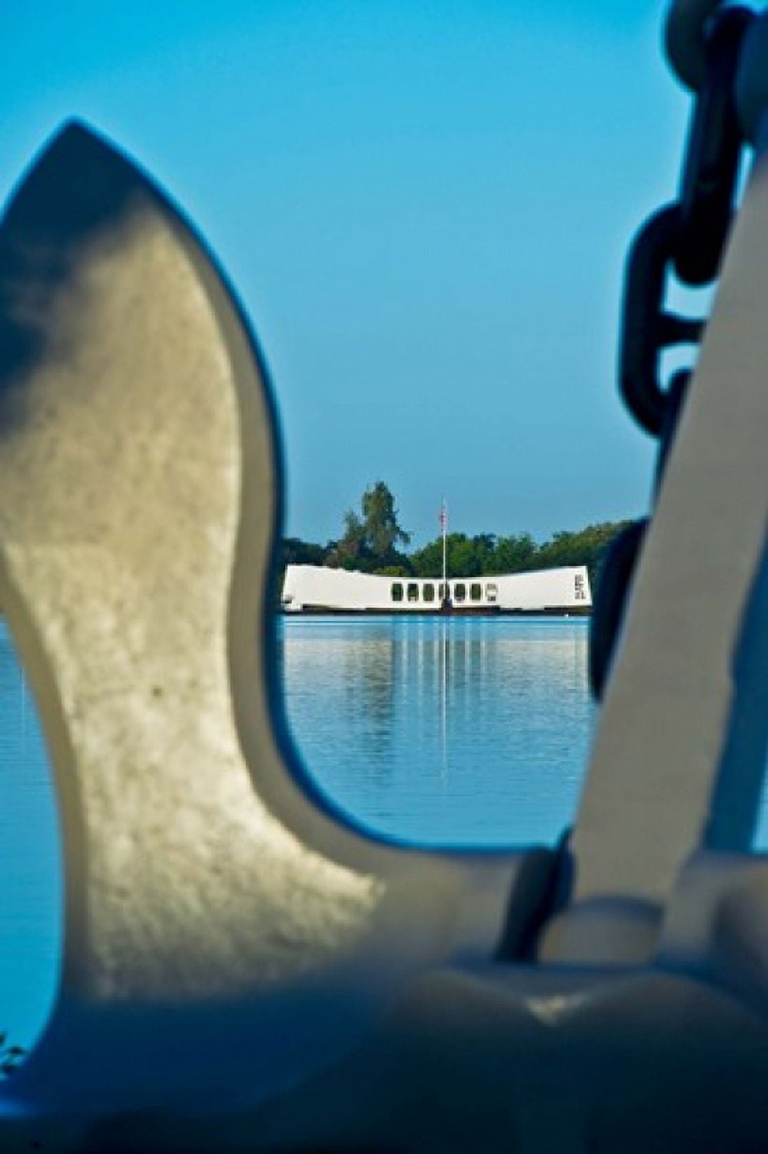 Sculpture of an anchor USS Arizona Memorial Pearl Harbor Honolulu Oahu Hawaii USA Canvas Art - Panoramic Images (24 x 36)
