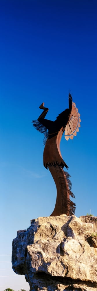 Sculpture of the Keeper of the Plains Wichita Kansas USA Canvas Art - Panoramic Images (36 x 12)