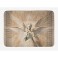 thumbnail image 1 of Sculptures Bath Mat, Statue of Angel Woman in Medieval Cathedral Site Vintage Style Mythical Design, Non-Slip Plush Mat Bathroom Kitchen Laundry Room Decor, 29.5 X 17.5 Inches, Yellow White, Ambesonne, 1 of 2