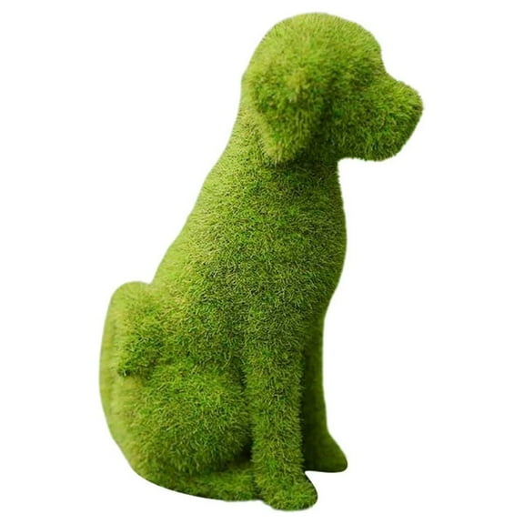 Sculptures & Statues Decorative Peeing Dog Topiary Green Flocking Puppy Ornament for Outdoor Garden Decoration and Home Décor